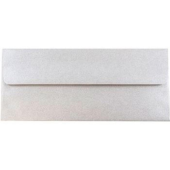 JAM Paper #10 Metallic Business Envelopes, 4 1/8&quot; x 9 1/2&quot;, Silver Stardream, 500/CT